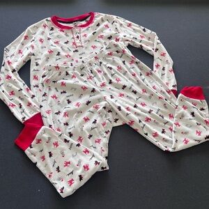 Ladies medium SOFT Long Sleeve  Dog Print Pajama Set #C-29